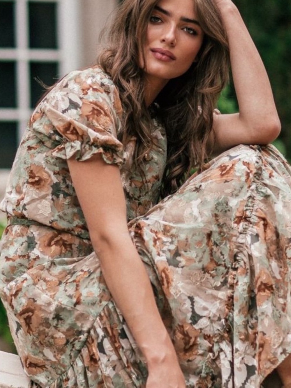 NEW Jessakae Floral Boho mid maxi Dress size large women’s